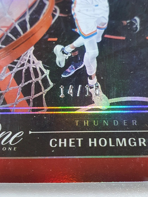 2023 Panini One and One Chet Holmgren #38 RED /15 Holo - Panini Factory Sealed