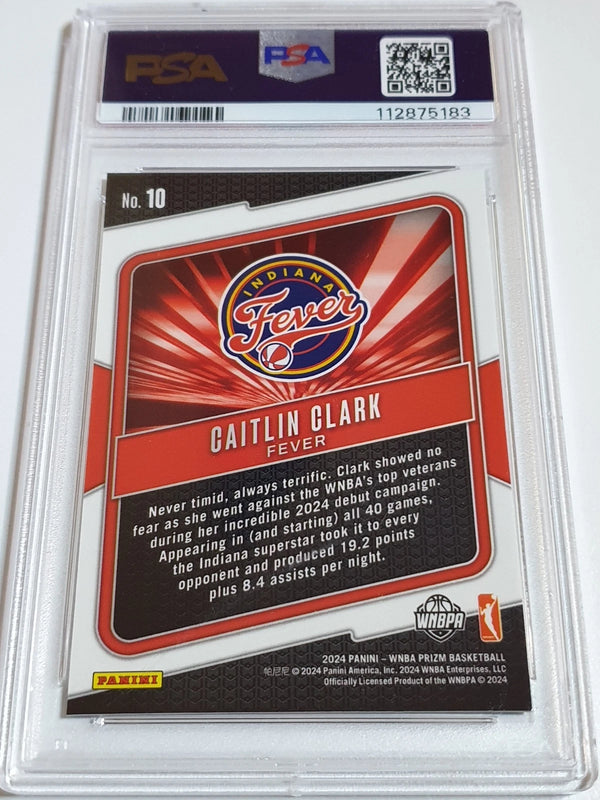 2024 Panini Prizm WNBA Caitlin Clark Rookie #10 Fearless RC - PSA 9