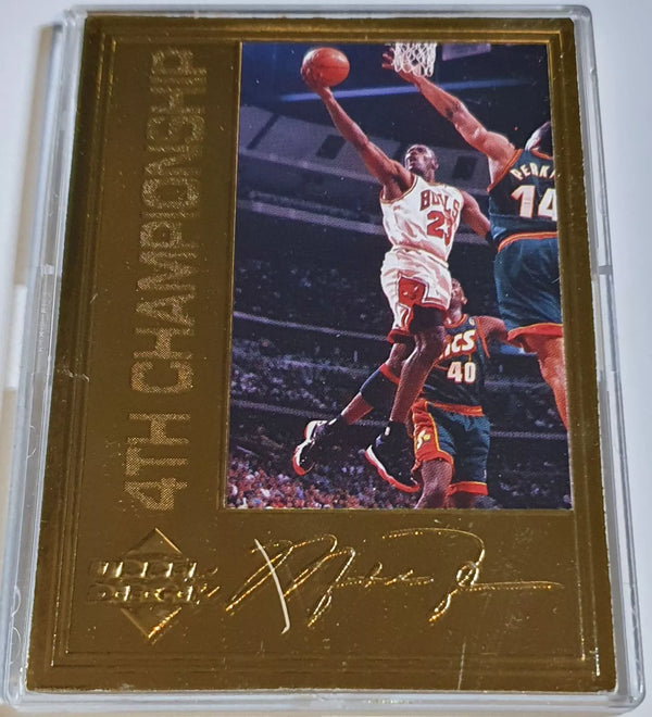 1996 Upper Deck Michael Jordan 22K GOLD CARD /10000 4th NBA Championship - Rare