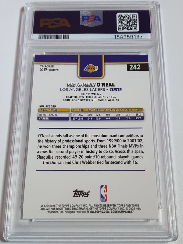 2025 Topps Chrome Shaquille O'Neal #242 X-FRACTOR - PSA 9 (POP 6)