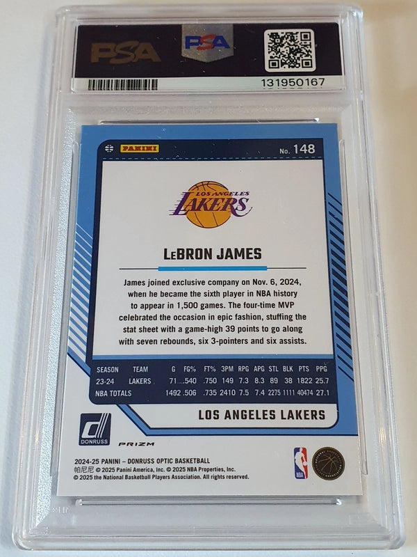 2024 Panini Donruss Optic LeBron James #148 PURPLE Holo - PSA 9 (POP 12)