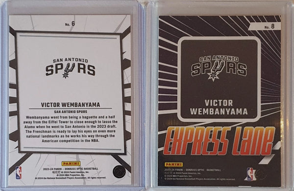 2023 Donruss Optic Victor Wembanyama LOT of 2 Rookie Cards #6 #8 RCs - Rare