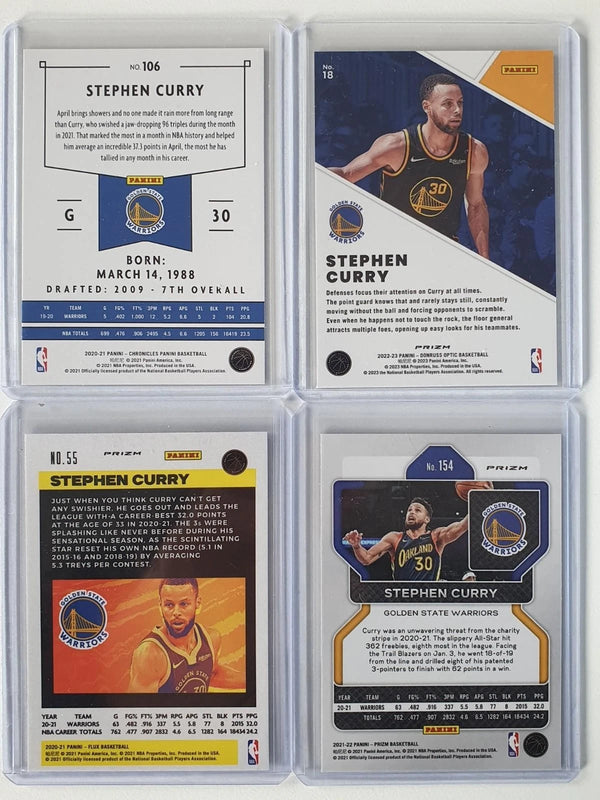Lot of 4x Panini Stephen Curry Color Variant/Holo Chef Curry Collection Cards