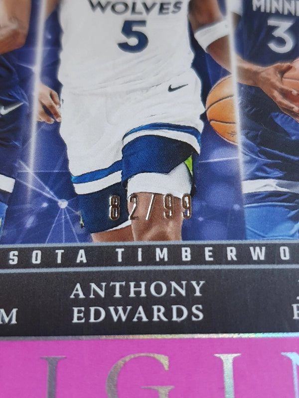 2024 Origins Anthony Edwards Rob Dillingham (RC) & Randle #21 PINK /99 Edition