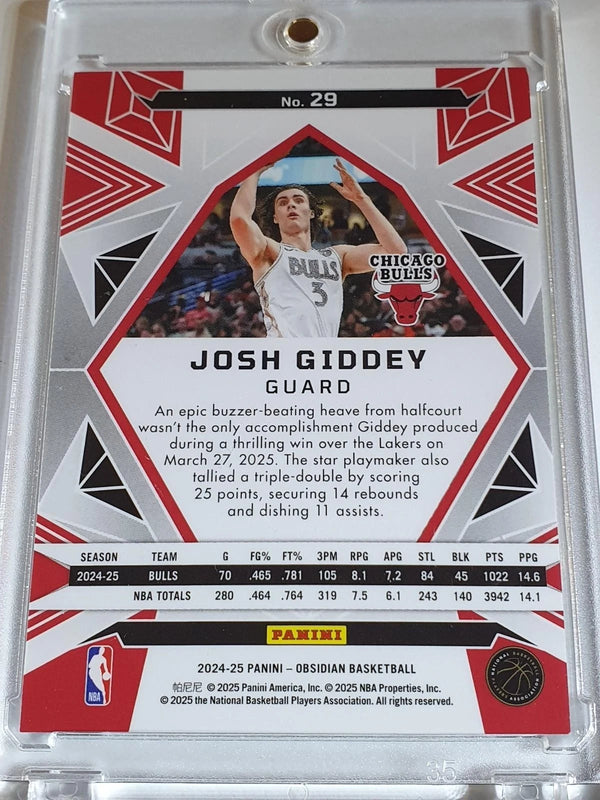 2024 Panini Obsidian Josh Giddey #29 ELECTRIC ETCH CALDERA FLOOD Holo - Rare