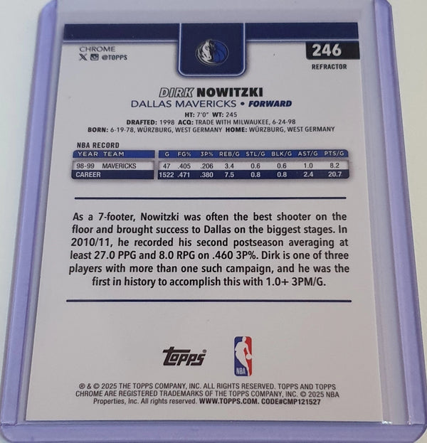 2025 Topps Chrome Dirk Nowitzki #246 REFRACTOR - Ready to Grade