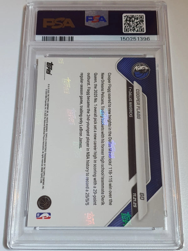 2025 Topps Now Cooper Flagg Rookie #60 RC - PSA 9 (LOW POP)