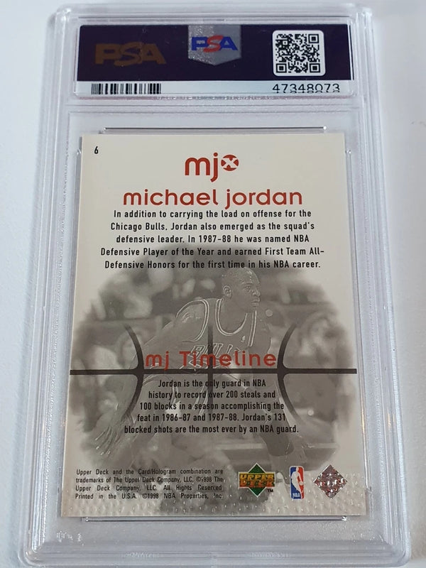 1998 Upper Deck MJx Michael Jordan #6 MJ Timeline 1st Half - PSA 9 (POP 18)