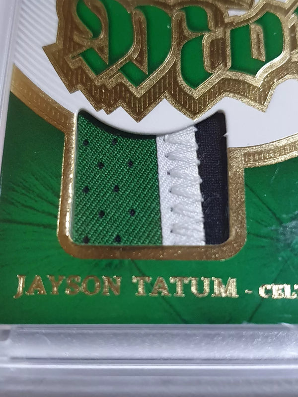 2023 Crown Royale Jayson Tatum #PATCH GOLD 25/25 Game Worn Letter Jersey Die Cut