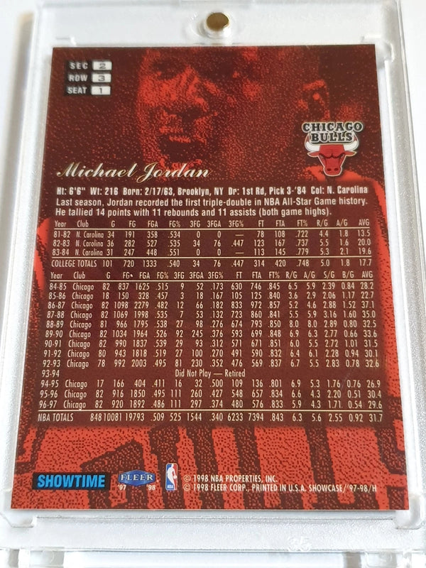 1997 Flair Showcase Michael Jordan SEC 2 ROW 3 SEAT 1 - Ready to Grade