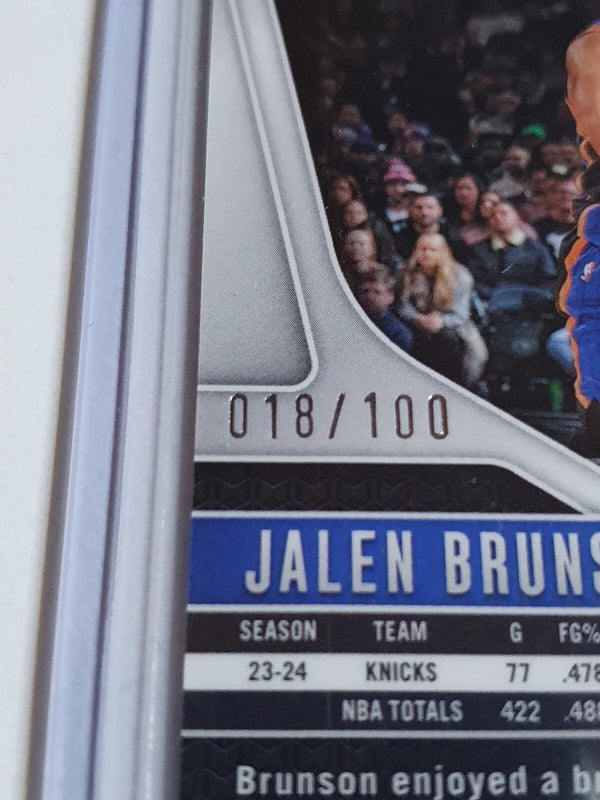 2024 Panini Prizm Jalen Brunson #217 FAST BREAK RED /100 Holo - Ready to Grade