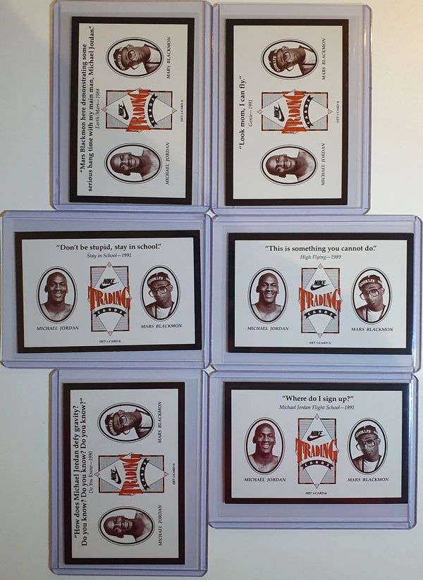 1991 Nike Michael Jordan & Spike Lee Trading Card (Complete Set of 6) - Rare