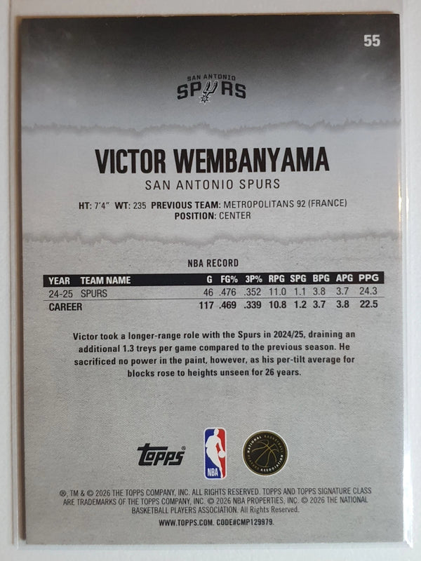 2025 Topps Signature Class Victor Wembanyama #55 - Ready to Grade