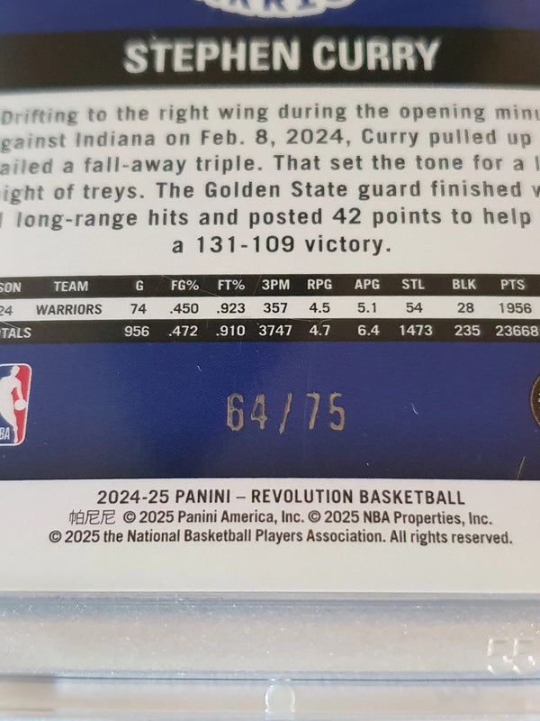 2024 Panini Revolution Stephen Curry #6 SUNBURST /75 Holo - Ready to Grade