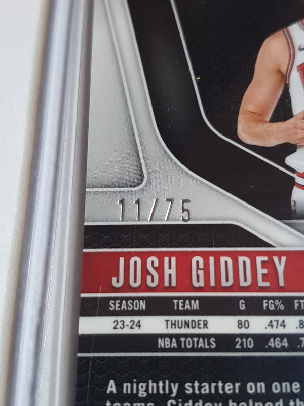 2024 Panini Prizm Josh Giddey #112 PURPLE FAST BREAK /75 Holo (Bulls) - Rare