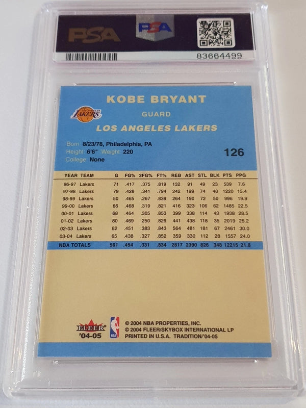 2004 Fleer Tradition Kobe Bryant #126 BLUE - PSA 9 (POP 23)
