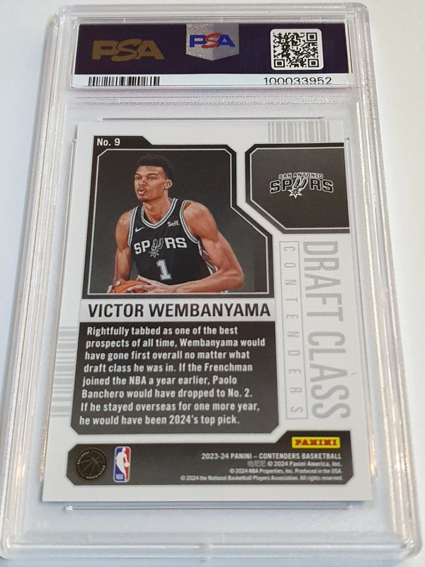 2023 Panini Contenders Victor Wembanyama Rookie #9 Draft Class - PSA 9 (LOW POP)