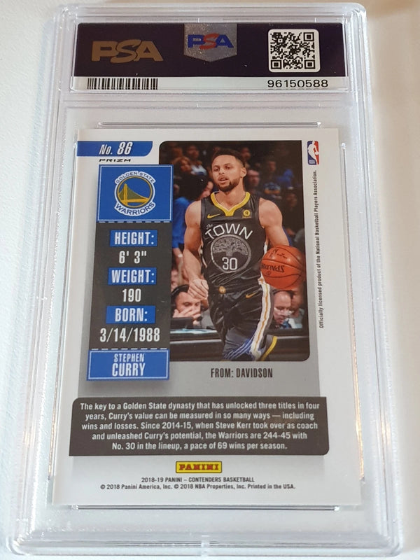 2018 Panini Contenders Stephen Curry #86 PREMIUM Holo - PSA 9 (POP 21)