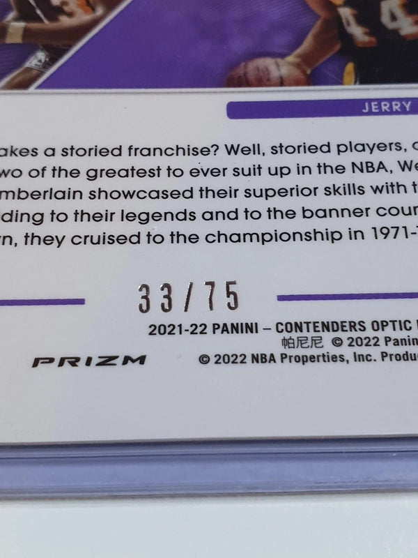 2021 Contenders Optic Wilt Chamberlain Jerry West #5 BLUE CRACKED ICE /75 Holo