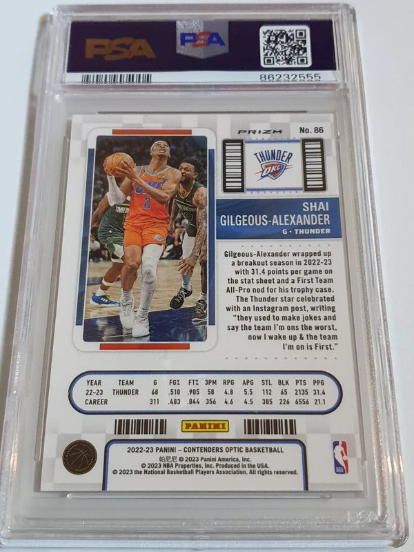 2022 Contenders Optic Shai Gilgeous-Alexander #86 RED Holo - PSA 9 (POP 1)