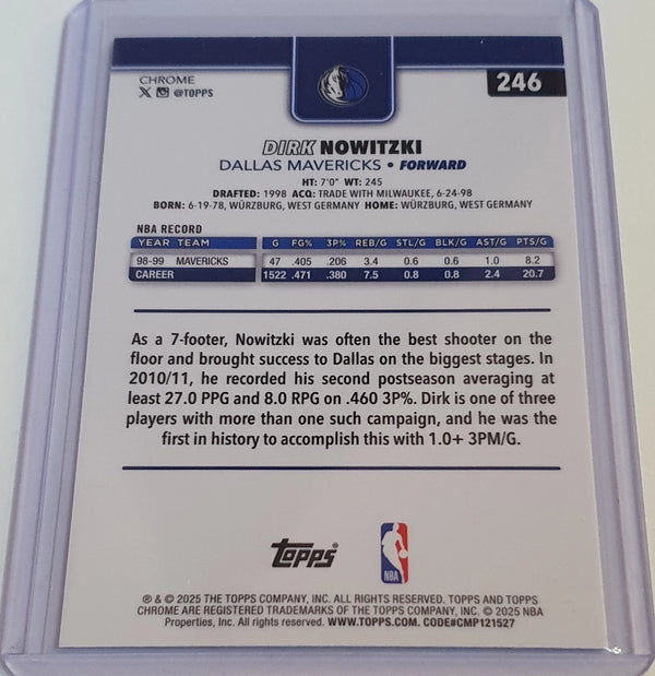 2025 Topps Chrome Dirk Nowitzki #246 RAYWAVE Refractor - Ready to Grade