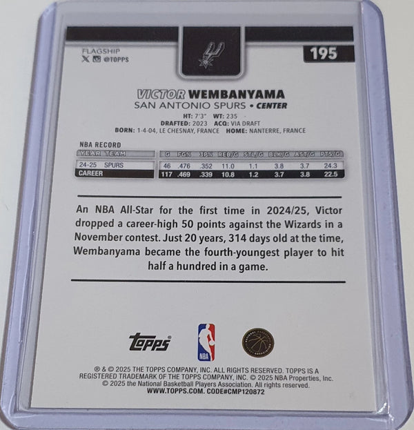 2025 Topps Flagship Basketball Victor Wembanyama #195 Ready to Grade