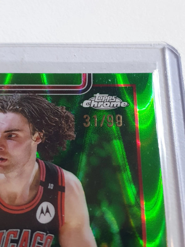 2025 Topps Chrome Josh Giddey #48 RAYWAVE GREEN /99 Refractor (Bulls) - Rare