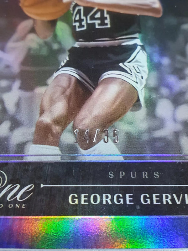 2023 Panini One and One George Gervin #168 BLUE /35 Holo - Panini Factory Sealed
