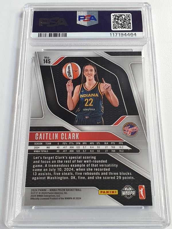 2024 Panini Prizm WNBA Caitlin Clark Rookie #145 RC - PSA 9