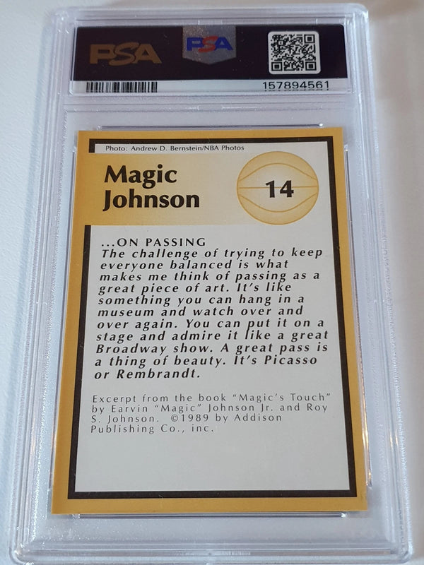 1991 Tuff Stuff Jr. Magic Johnson #14 Hand Cut - PSA 9 (POP 48)