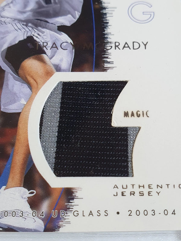 2003 Upper Deck Glass Tracy McGrady #PATCH Game Worn 2 Color Jersey - Rare