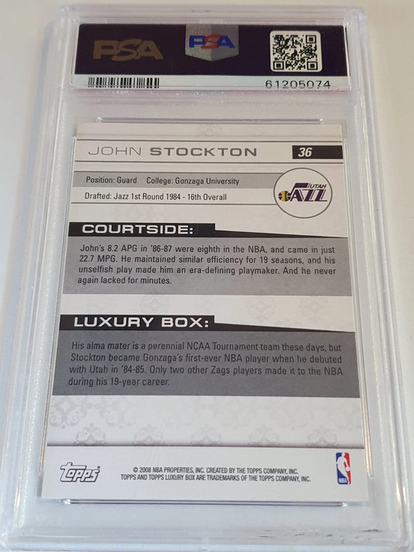 2007 Topps Luxury Box John Stockton #36 - PSA 8 (POP 1)