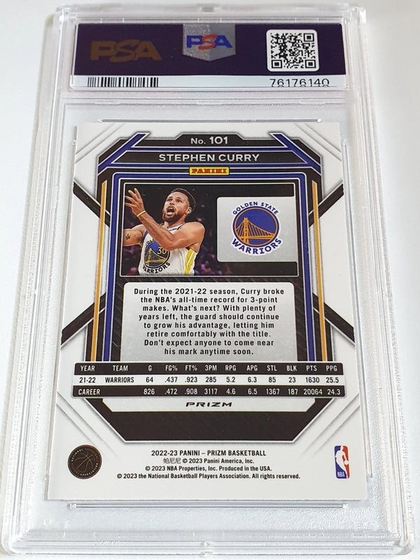 2022 Panini Prizm Stephen Curry #101 FAST BREAK Holo - PSA 9 (POP 6)