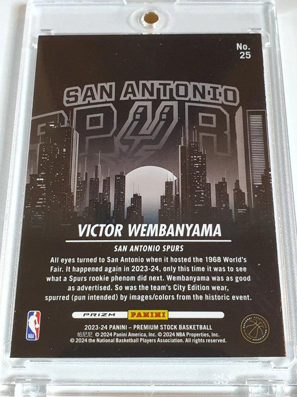 2023 NBA Hoops Premium Stock Victor Wembanyama #25 SILVER Prizm City Edition RC