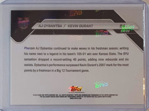 2025 Bowman U Now AJ Dybantsa Rookie #94 RC & Kevin Durant - Ready to Grade