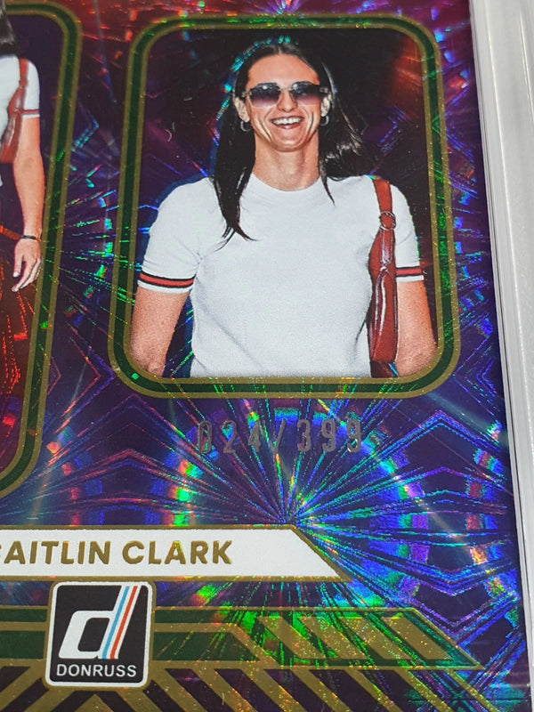 2025 Donruss WNBA Caitlin Clark #1 GREEN FIREWORKS /399 Holo - PSA 9 (POP 8)
