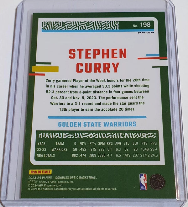 2023 Panini Donruss Optic Stephen Curry #198 SILVER Holo - Ready for Grading