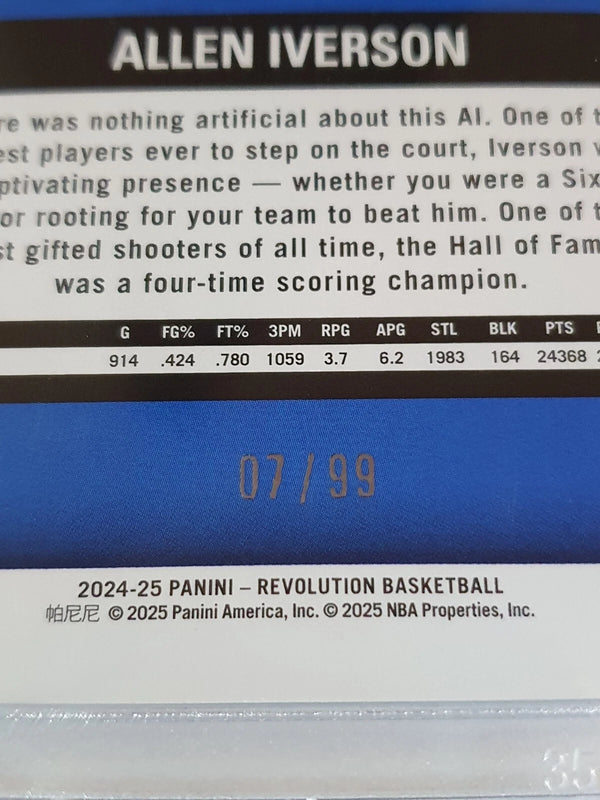2024 Panini Revolution Allen Iverson #163 COSMIC /99 Holo Legends - Rare