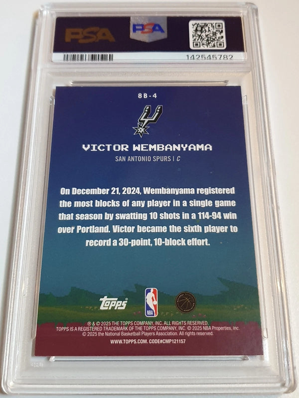2025 Topps Victor Wembanyama #8B-4 HOLO FOIL 8-Bit Ballers - PSA 9 (POP 50)