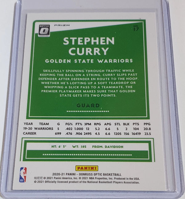 2020 Panini Donruss Optic Stephen Curry #17 BLUE PULSAR Holo - Ready for Grading