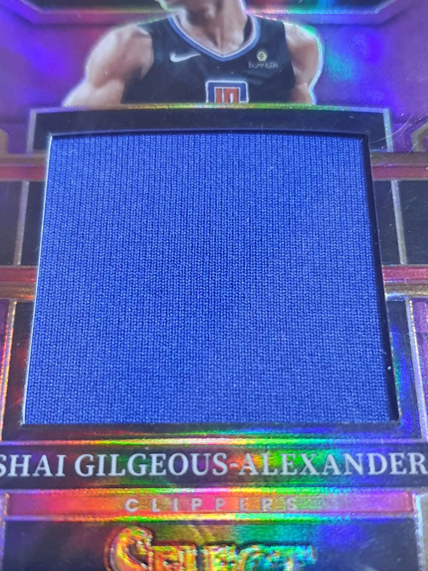 2022 Select Shai Gilgeous-Alexander #PATCH PURPLE /99 Game Worn Jersey - Rare