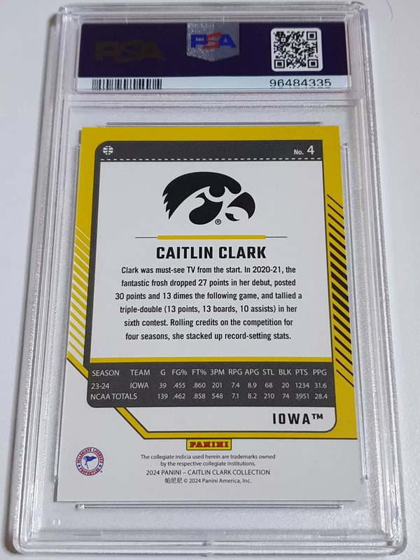 2024 Panini Caitlin Clark Rookie Collection #4 PANINI Holo RC - PSA 10 (POP 11)