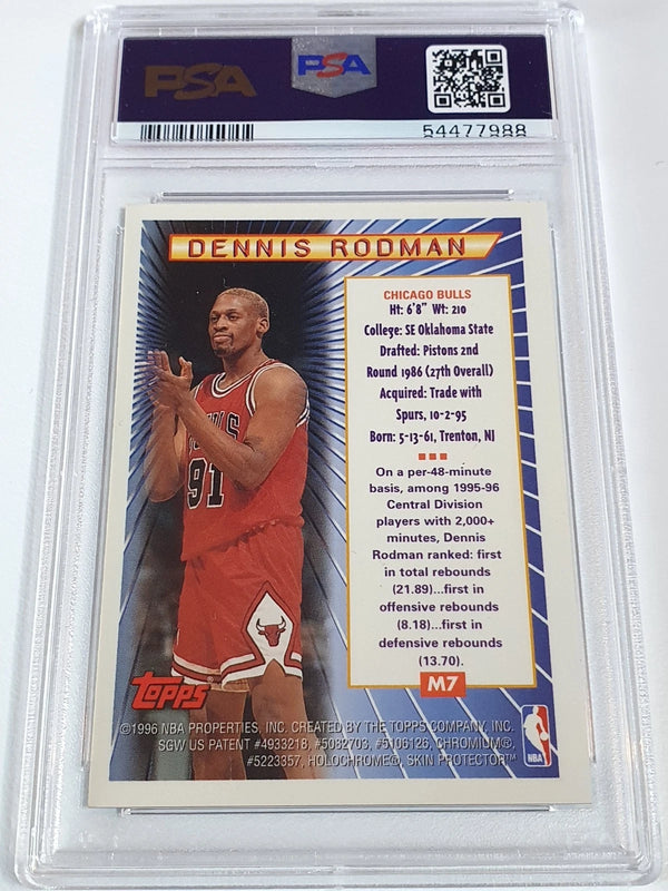 1996 Topps Mystery Finest Dennis Rodman #M7 Borderless - PSA 9 (POP 9)