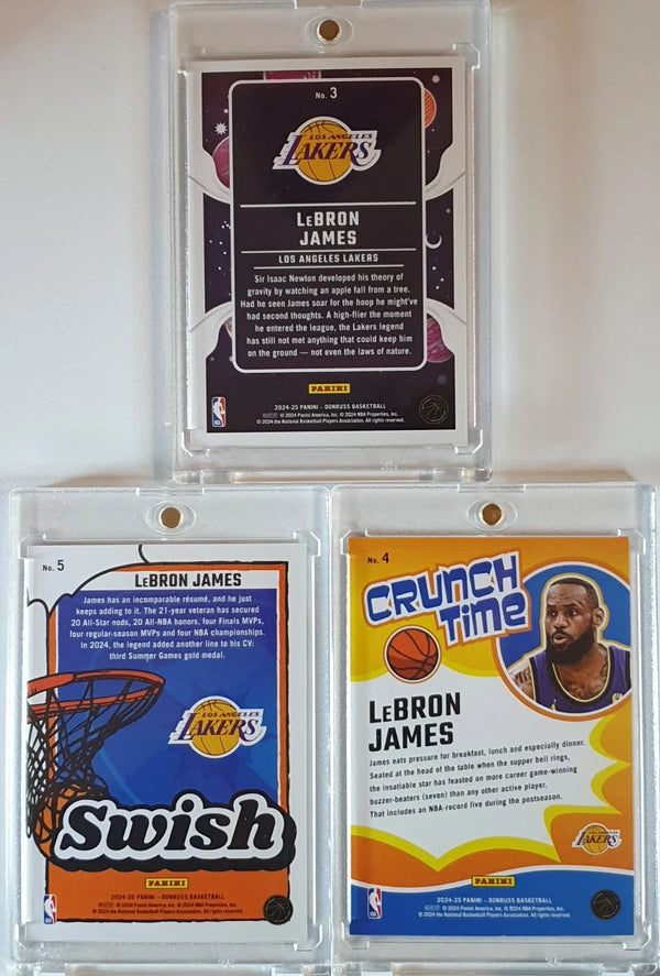 Lot of 3 x 2024 Panini Donruss LeBron James PURPLE Variant Inserts - Rare