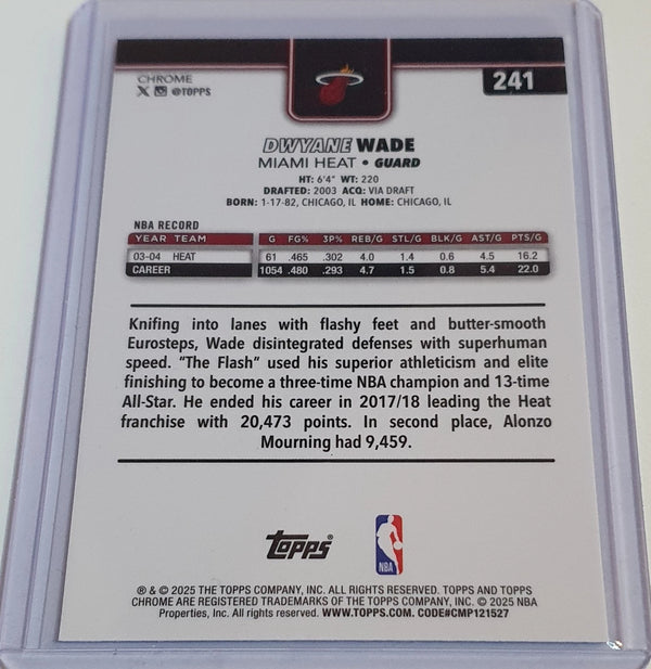2025 Topps Chrome Dwyane Wade #241 X-FRACTOR - Ready to Grade