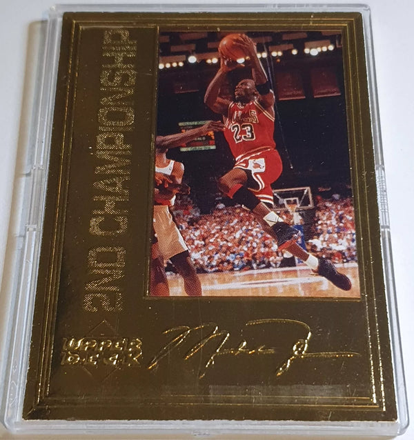 1996 Upper Deck Michael Jordan 22K GOLD CARD /10000 2nd Championship - Rare