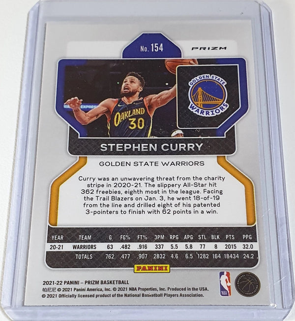2021 Panini Prizm Stephen Curry #154 SILVER WAVE Holo - Ready to Grade