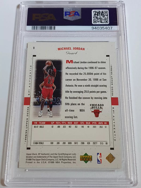 1998 Upper Deck SP Authentic Michael Jordan #9 - PSA 9 (Low POP)
