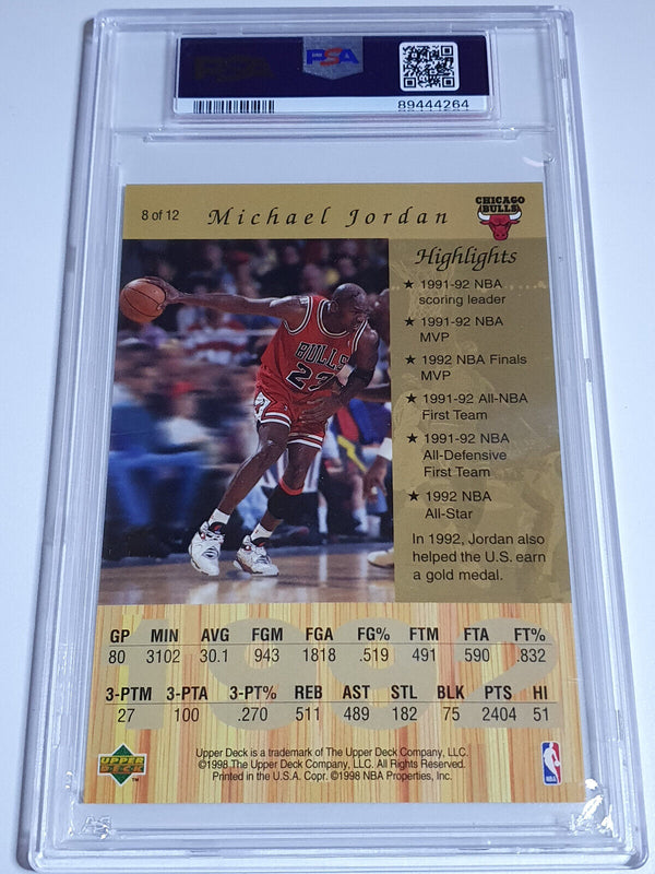 1998 Upper Deck Michael Jordan Gatorade #8 Jumbo GOLD Foil - PSA 9 (Low POP)