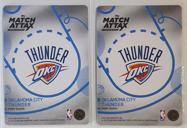 Lot of 2 x 2025 Topps Match Attax Shai Gilgeous-Alexander Inserts Holos